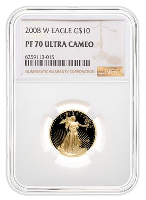 2008-W 1/4 oz Proof Gold Eagle $10 NGC PF70