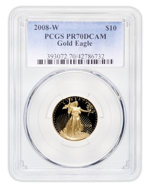 2008-W 1/4 oz Proof Gold Eagle $10 PCGS PR70