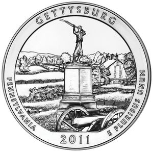 2011 5 oz ATB Gettysburg Silver Coin - BU