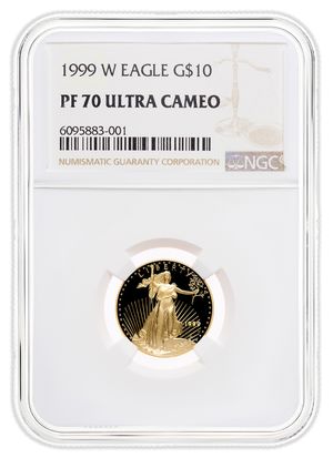 1999-W 1/4 oz Proof Gold Eagle $10 NGC PF70