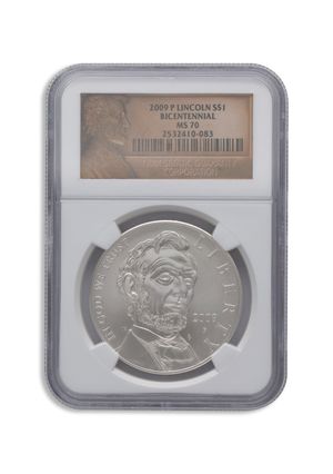 2009-P $1 Abraham Lincoln Silver Commem - NGC MS70