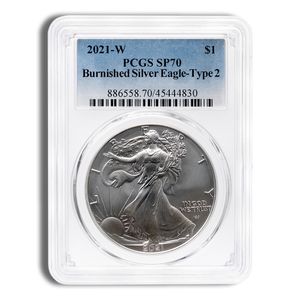 2021-W Burnished Silver Eagle PCGS SP70 (Type 2)