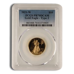2021-W 1/4 oz Proof Gold Eagle $10 PCGS PR70 - Type 2
