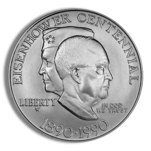 1990-W $1 Eisenhower Silver Commemorative - BU