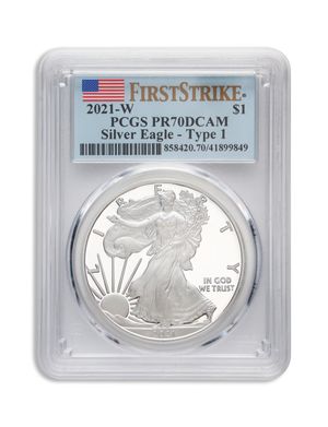2021-W Proof Silver Eagle PCGS PR70 First Strike - Type 1