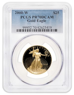 2000-W 1/2 oz Proof Gold Eagle $25 PCGS PR70