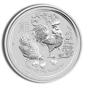 2017 1/2 Oz Australia Silver Lunar Rooster (Series II) - BU
