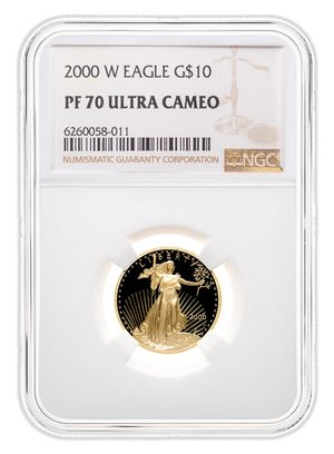 2000-W 1/4 oz Proof Gold Eagle $10 NGC PF70