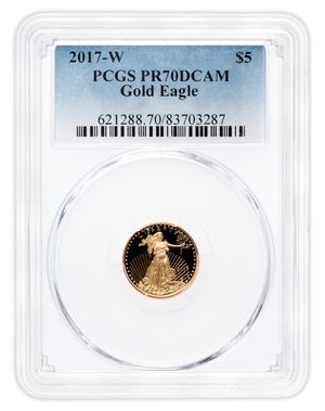 2017-W 1/10 oz Proof Gold Eagle $5 PCGS PR70