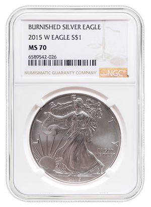2015-W Burnished Silver Eagle NGC MS70