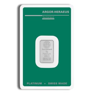 5 Gram Platinum Bar - Argor-Heraeus (In Assay Card)