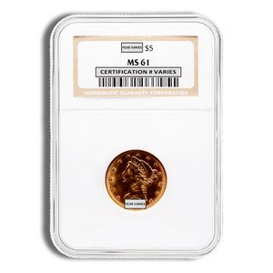 $2.5 Gold Liberty Quarter Eagle - NGC MS61 (Random Year)