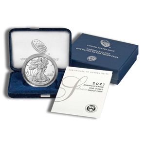 2021-W Proof Silver American Eagle - BU (Type 1, with Box and COA)