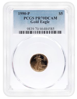 1990-P 1/10 oz Proof Gold Eagle $5 PCGS PR70