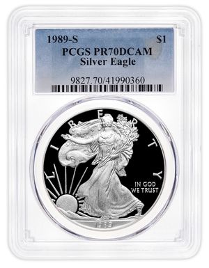 1989-S Proof Silver Eagle PCGS PR70