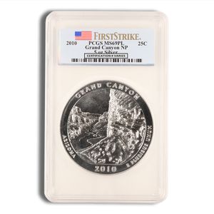 2010 5 Oz America The Beautiful Grand Canyon Silver Coin - PCGS MS69PL