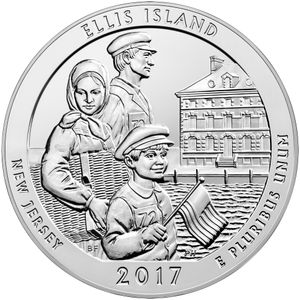 2017 5 oz ATB Ellis Island Silver Coin - BU