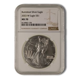 2023-W Burnished Silver Eagle NGC MS70