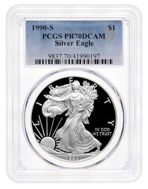 1990-S Proof Silver Eagle PCGS PR70