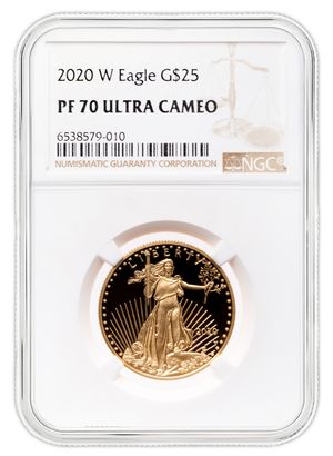 2020-W 1/2 oz Proof Gold Eagle $25 NGC PF70