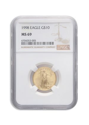 1998 1/4 oz Gold Eagle $10 NGC MS69