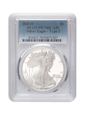2021-S Proof Silver Eagle PCGS PR70 Type 2