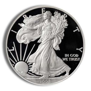 2008-W Proof Silver American Eagle (with Box and COA)
