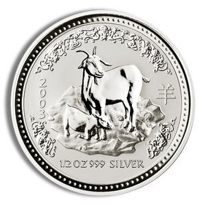 2003 1/2 Oz Australia Silver Lunar Goat (Series I) - BU