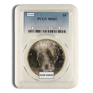 Peace Silver Dollar - PCGS MS63 Toned (Random Year)
