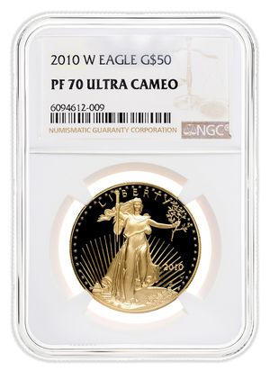 2010-W 1 oz Proof Gold Eagle $50 NGC PF70