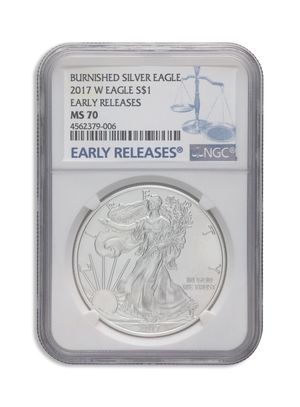 2017-W Burnished Silver Eagle NGC MS70 ER