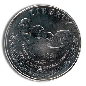 1991-P $1 Mt. Rushmore Silver Commemorative - BU