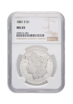 1881-S Morgan Silver Dollar  NGC MS65