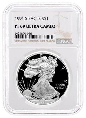 1991-S Proof Silver Eagle NGC PF69