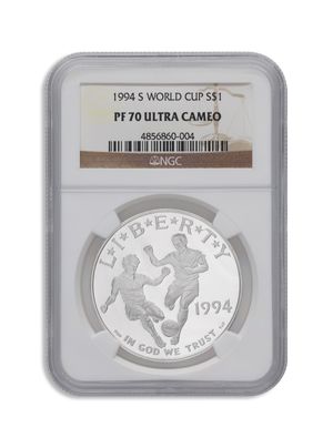 1994-S $1 World Cup Silver Commem - NGC PF70