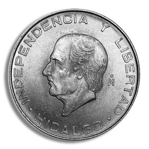 1955-1957 Mexico Silver 5 Pesos (Hidalgo) - XF+