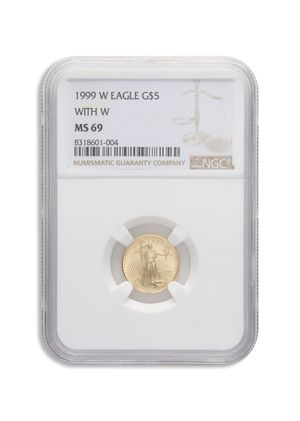 1999-W 1/10 Oz Gold American Eagle Unfinished Proof Die - NGC MS69