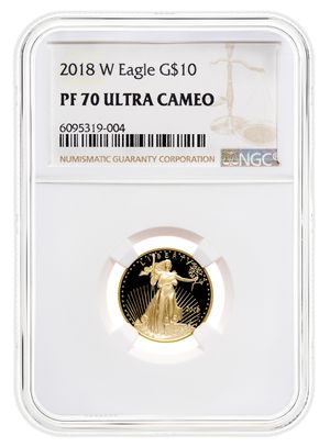 2018-W 1/4 oz Proof Gold Eagle $10 NGC PF70