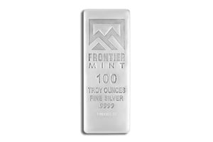 100 Oz Silver Bar - Frontier Mint (Sandblast Finish)
