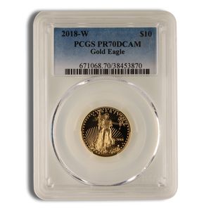 2018-W 1/4 oz Proof Gold Eagle $10 PCGS PR70
