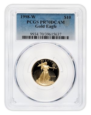 1998-W 1/4 oz Proof Gold Eagle $10 PCGS PR70