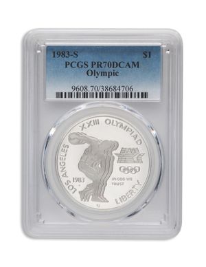 1983-S $1 LA Olympic Silver Commem - PCGS PF70