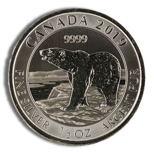 2019 1/2 Oz Silver Canadian Polar Bear - BU