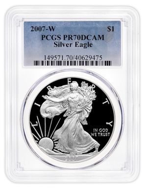 2007-W Proof Silver Eagle PCGS PR70