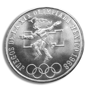1968 Mexico Silver 25 Pesos (Olympic) - XF+