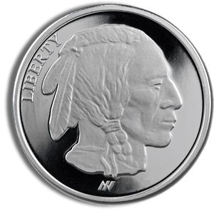 1 Oz Silver Round - Asahi Refining Buffalo