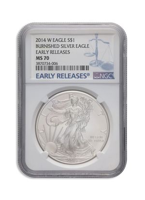 2014-W Burnished Silver Eagle NGC MS70 ER