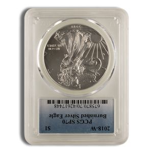 2018-W Burnished Silver Eagle PCGS SP70