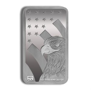 1 Oz Silver Bar - American Flag Eagle Design (Frontier Mint)