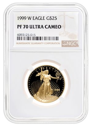 1999-W 1/2 oz Proof Gold Eagle $25 NGC PF70